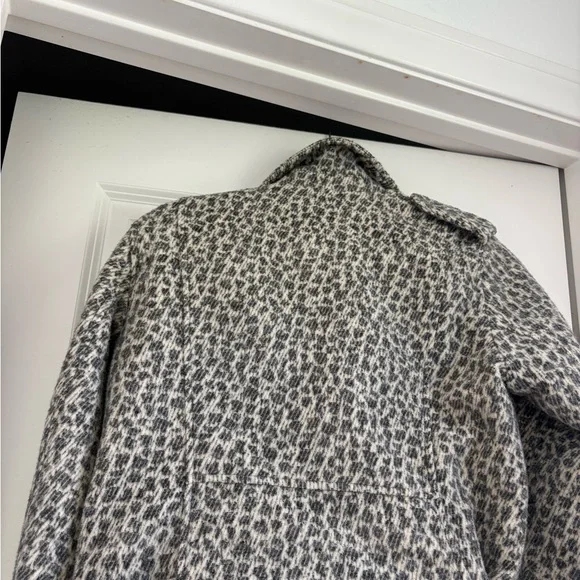 Zara Gray Leopard-Print Moto Jacket - Picture 3 of 4